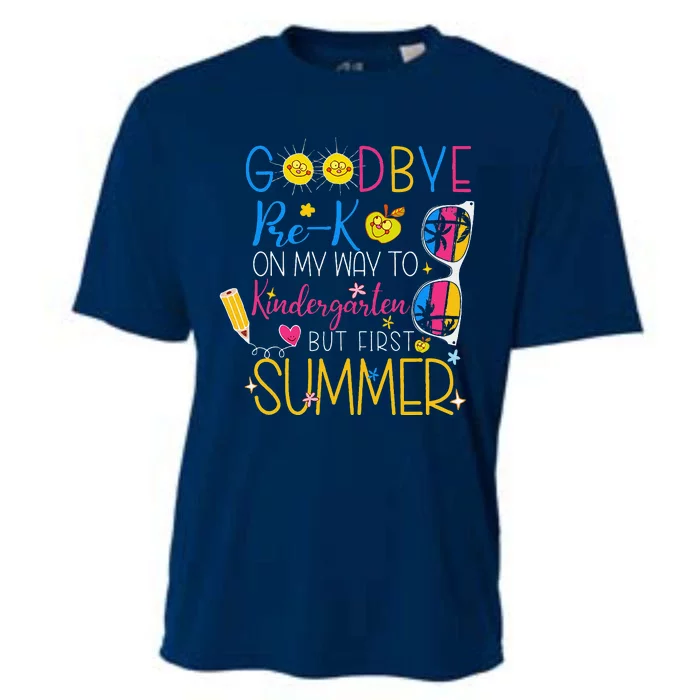 Goodbye Prek Graduation To Kindergarten Hello Summer Cooling Performance Crew T-Shirt