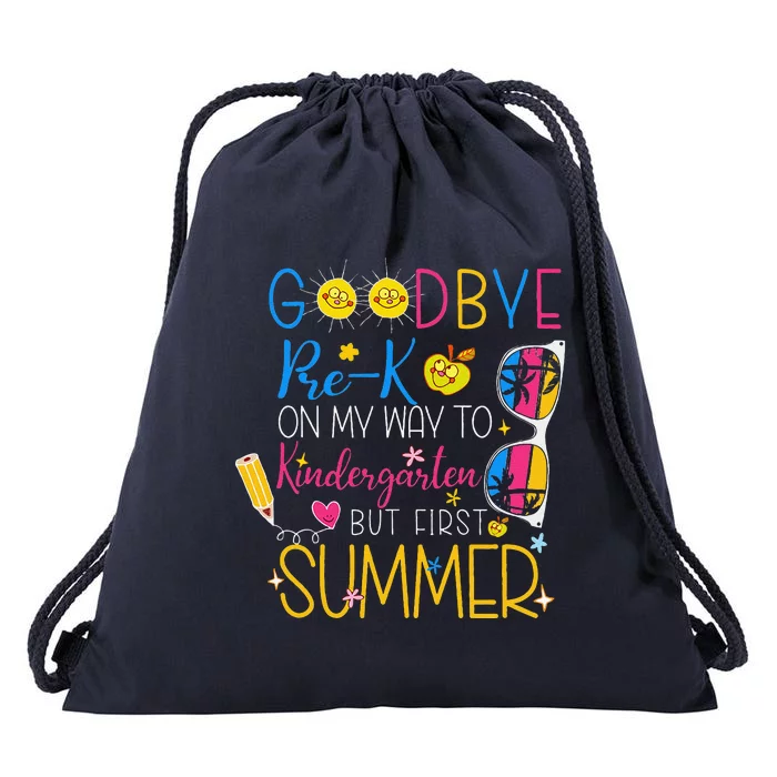 Goodbye Prek Graduation To Kindergarten Hello Summer Drawstring Bag