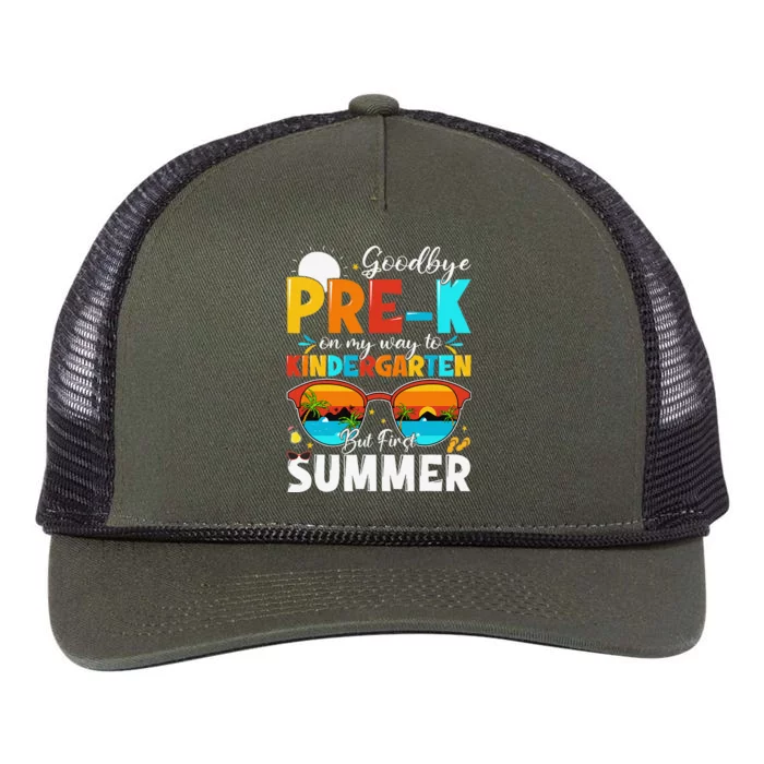 Goodbye Prek Graduation To Kindergarten Hello Summer Retro Rope Trucker Hat Cap