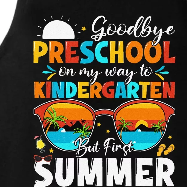 Goodbye Preschool Graduation To Kindergarten Hello Summer Ladies Tri-Blend Wicking Tank