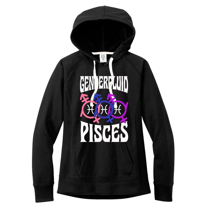 Genderfluid Pisces Genderfluid Pride Zodiac Horoscope Cool Gift Women's Fleece Hoodie