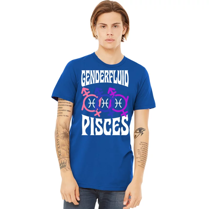 Genderfluid Pisces Genderfluid Pride Zodiac Horoscope Cool Gift Premium T-Shirt