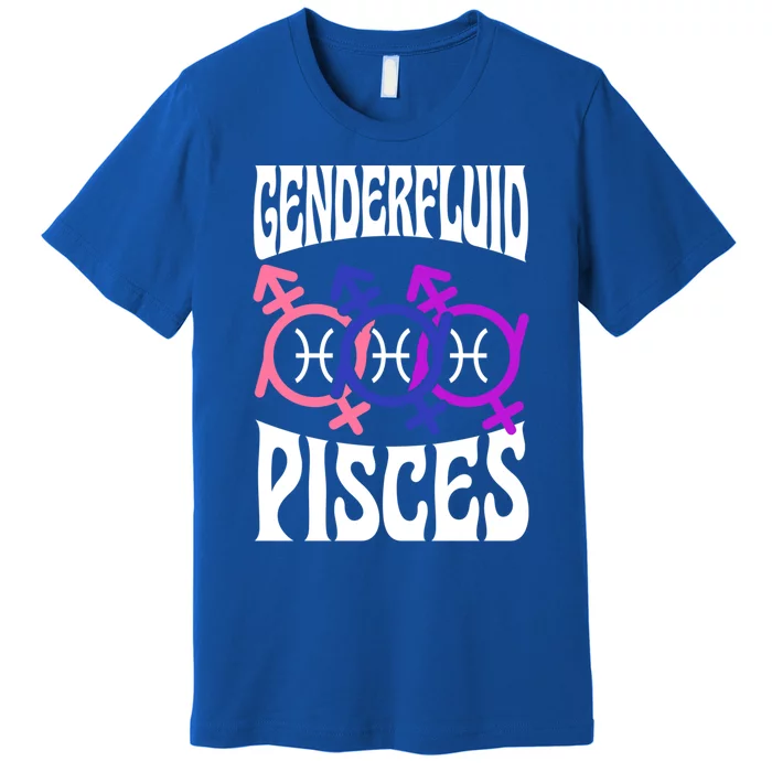 Genderfluid Pisces Genderfluid Pride Zodiac Horoscope Cool Gift Premium T-Shirt