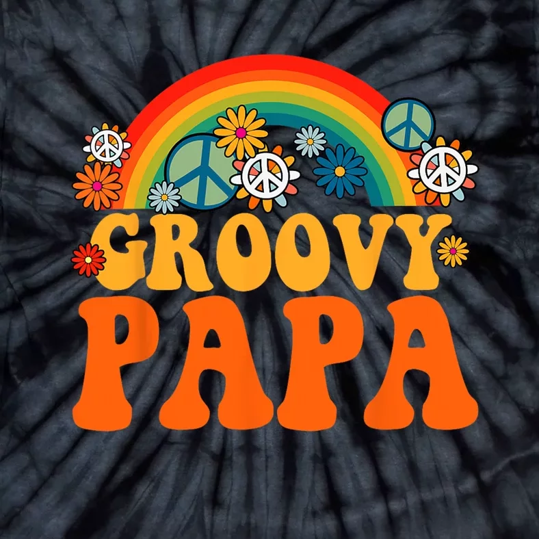 Groovy Papa Grandpa Tie Dye Hippie Rainbow Matching Family Tie-Dye T-Shirt