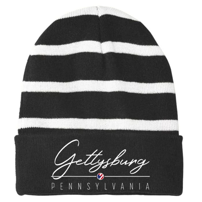 Gettysburg Pa Striped Beanie with Solid Band