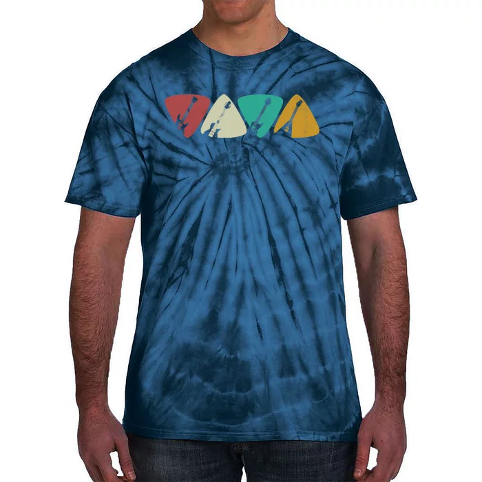 Guitar Pick Gift For Guitarist Retro Vintage Tie-Dye T-Shirt