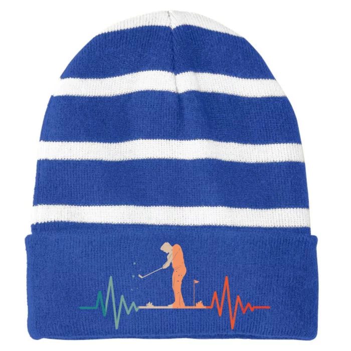 Golf Player Golfing Golfer Gift Striped Beanie with Solid Band