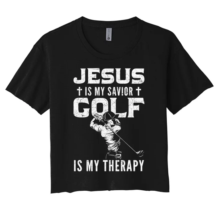 Golf Player Golfer Funny Christian Quotes Gift Women's Crop Top Tee