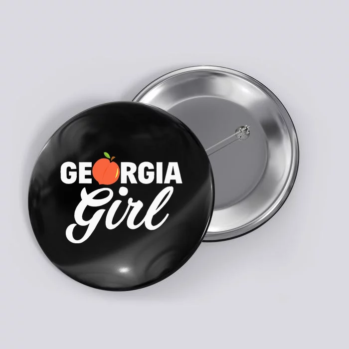 Georgia Peach Girl Funny Vintage Button