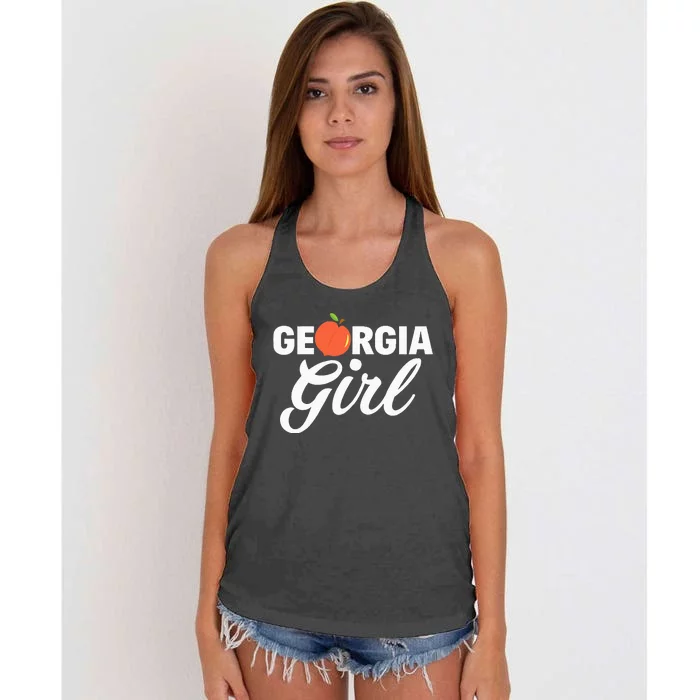 Georgia Peach Girl Funny Vintage Women's Knotted Racerback Tank