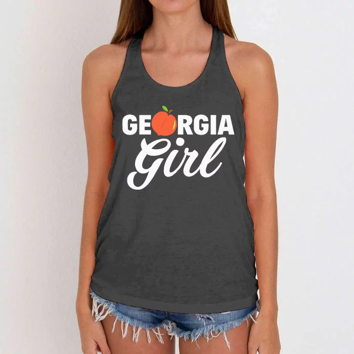 Georgia Peach Girl Funny Vintage Women's Knotted Racerback Tank