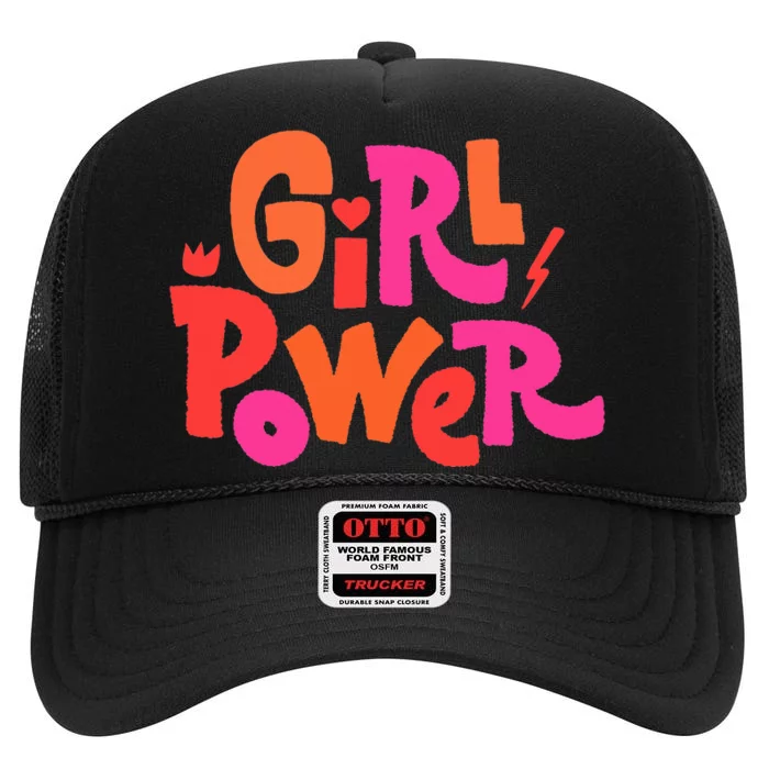 Girl Power Grl Pwr High Crown Mesh Trucker Hat