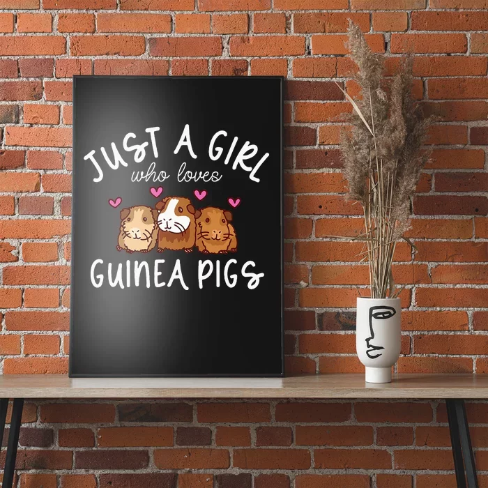 Guinea Pig Girl Who Loves Guinea Pigs Cute Guinea Pig Poster