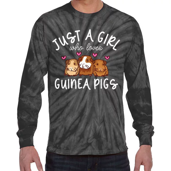 Guinea Pig Girl Who Loves Guinea Pigs Cute Guinea Pig Tie-Dye Long Sleeve Shirt