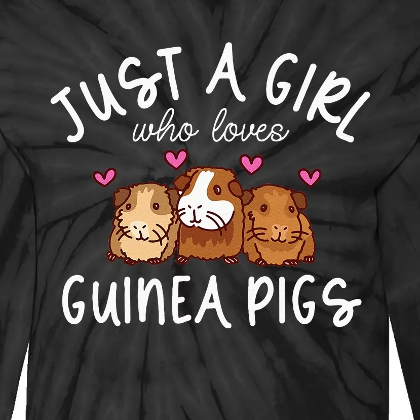 Guinea Pig Girl Who Loves Guinea Pigs Cute Guinea Pig Tie-Dye Long Sleeve Shirt