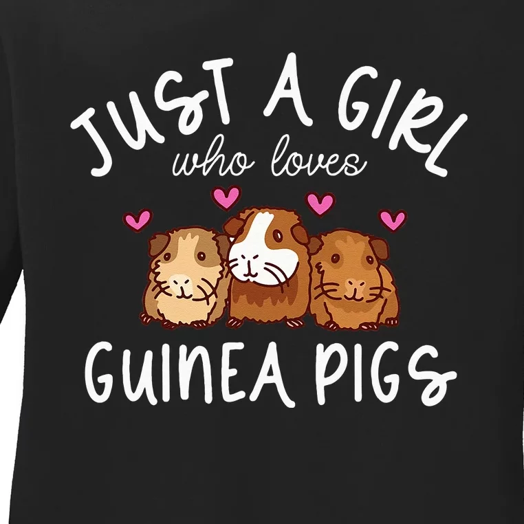 Guinea Pig Girl Who Loves Guinea Pigs Cute Guinea Pig Ladies Long Sleeve Shirt