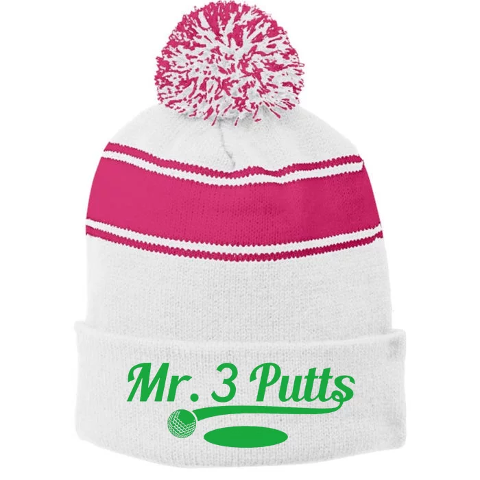 Golf Putter Golfing Loser 3 Putts Suck Golf Ball Stripe Pom Pom Beanie