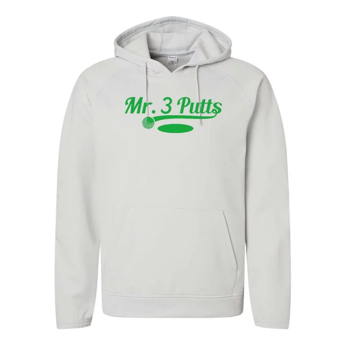 Golf Putter Golfing Loser 3 Putts Suck Golf Ball Performance Fleece Hoodie