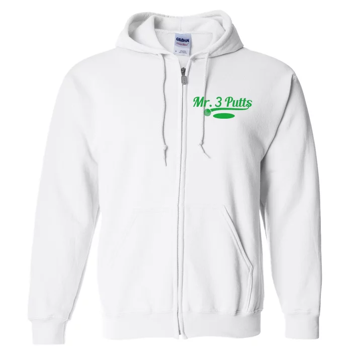 Golf Putter Golfing Loser 3 Putts Suck Golf Ball Full Zip Hoodie