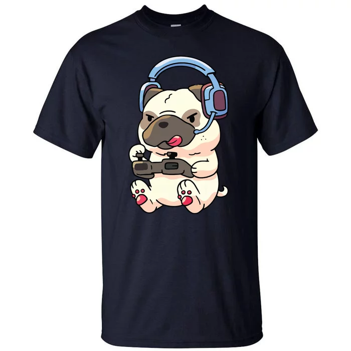 Gamer Pug Gaming Pugs Video Game Gift Tall T-Shirt