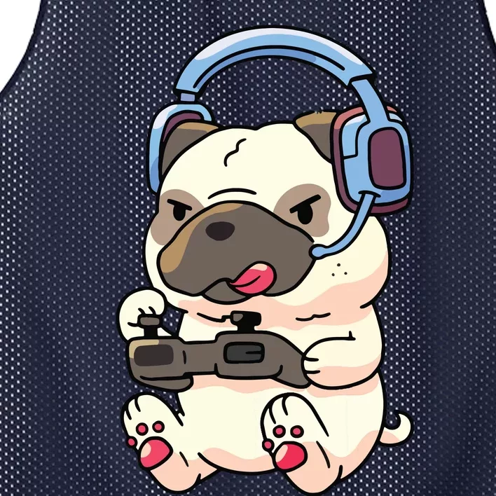 Gamer Pug Gaming Pugs Video Game Gift Mesh Reversible Basketball Jersey Tank