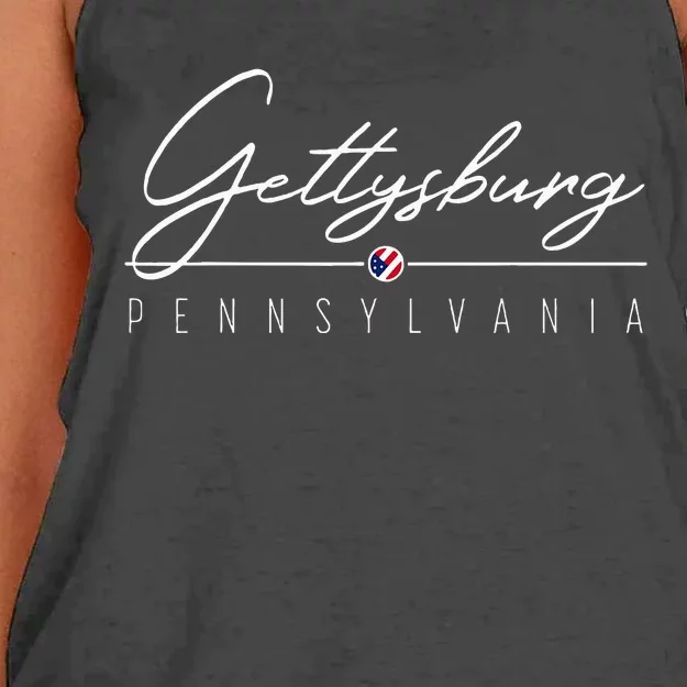 Gettysburg PA Women's Knotted Racerback Tank