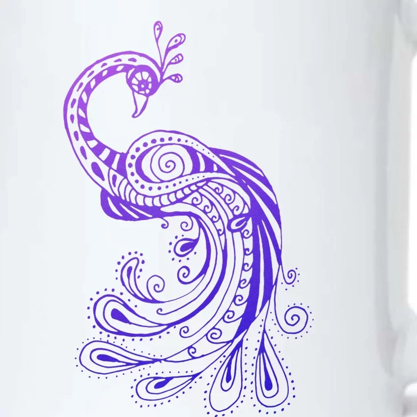 Galaxy Peacock Black Color Changing Mug