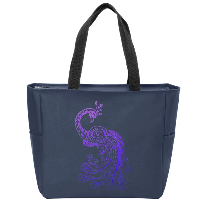 Galaxy Peacock Zip Tote Bag