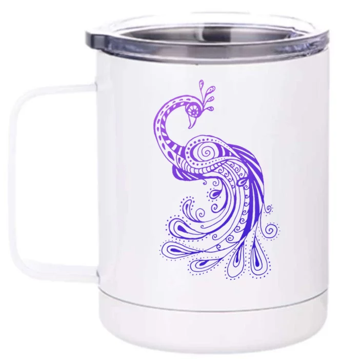 Galaxy Peacock Front & Back 12oz Stainless Steel Tumbler Cup