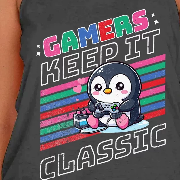 Gamers Penguin Women's Knotted Racerback Tank