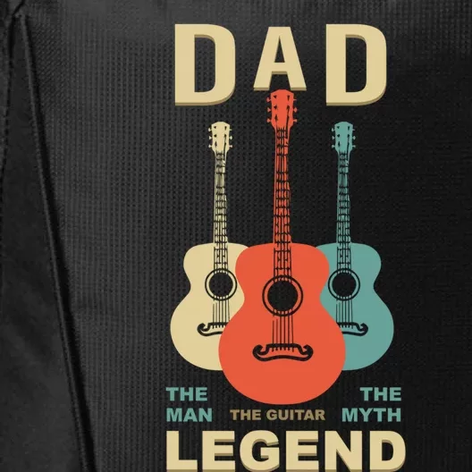 Grandpa Papa Guitarisfunny Gift Dad Myth The Guitar Legend Gift City Backpack