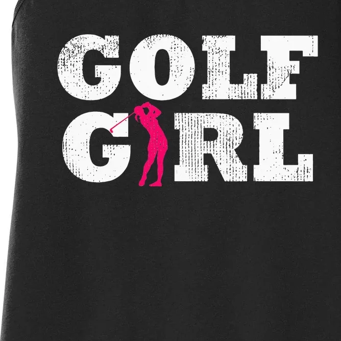 Golf  Player Golfer Golfing Silhouette Sport Gift Women's Racerback Tank