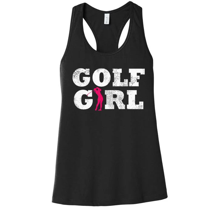 Golf  Player Golfer Golfing Silhouette Sport Gift Women's Racerback Tank