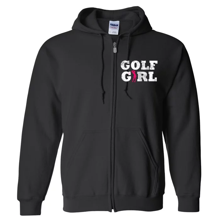 Golf  Player Golfer Golfing Silhouette Sport Gift Full Zip Hoodie