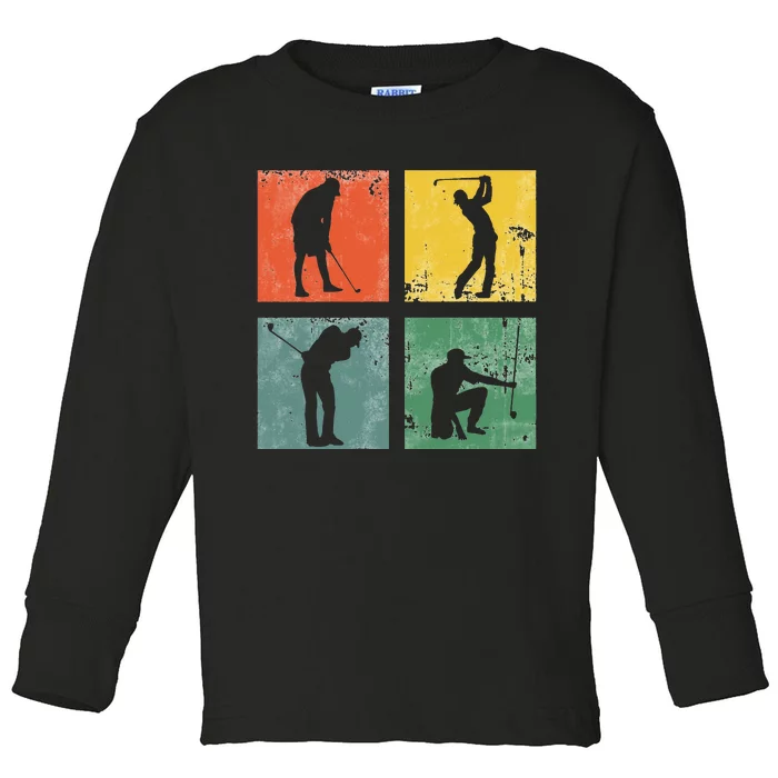 Golf Players Golfers Golfer Golfing Vintage Fun Pullover Toddler Long Sleeve Shirt