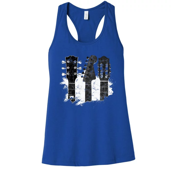 Guitar Player Gifts Rock N Roll Musician Festival Music Women's Racerback Tank