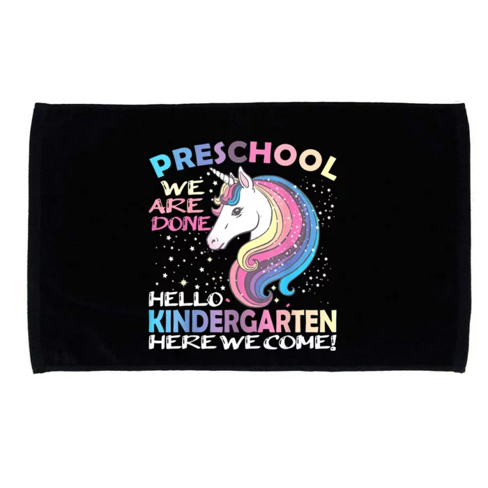 Goodbye Preschool Graduation Hello Kindergarten Prek Unicorn Microfiber Hand Towel