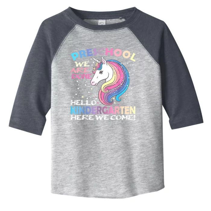 Goodbye Preschool Graduation Hello Kindergarten Prek Unicorn Toddler Fine Jersey T-Shirt