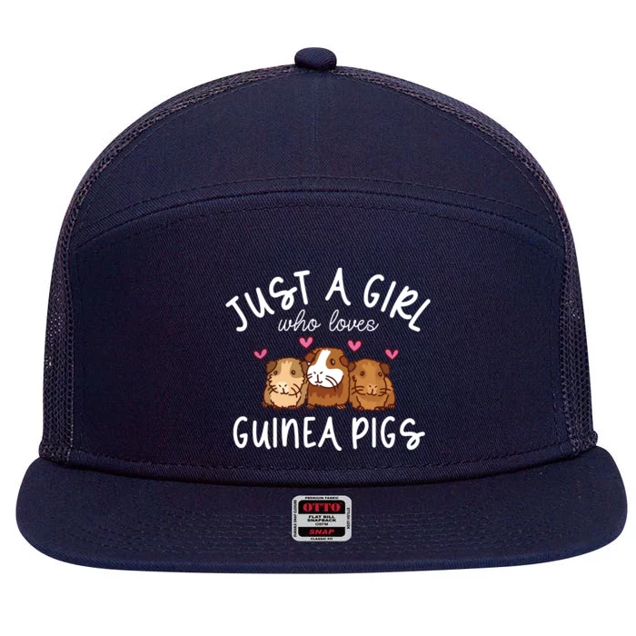 Guinea Pig Girl Who Loves Guinea Pigs Cute Guinea Pig 7 Panel Mesh Trucker Snapback Hat