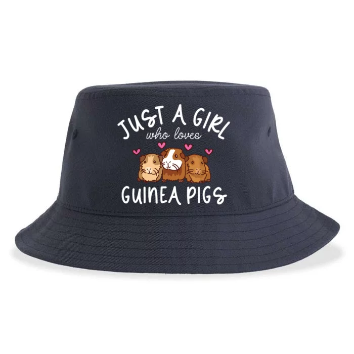 Guinea Pig Girl Who Loves Guinea Pigs Cute Guinea Pig Sustainable Bucket Hat