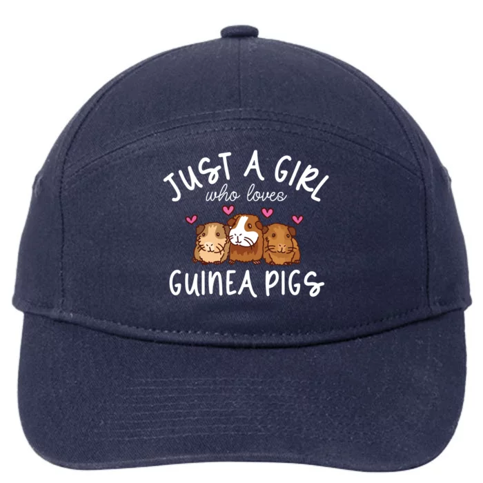 Guinea Pig Girl Who Loves Guinea Pigs Cute Guinea Pig 7-Panel Snapback Hat