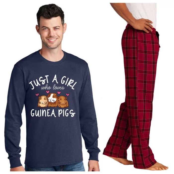 Guinea Pig Girl Who Loves Guinea Pigs Cute Guinea Pig Long Sleeve Pajama Set