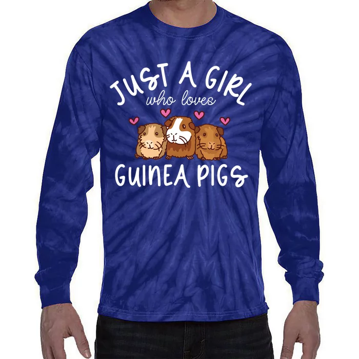 Guinea Pig Girl Who Loves Guinea Pigs Cute Guinea Pig Tie-Dye Long Sleeve Shirt