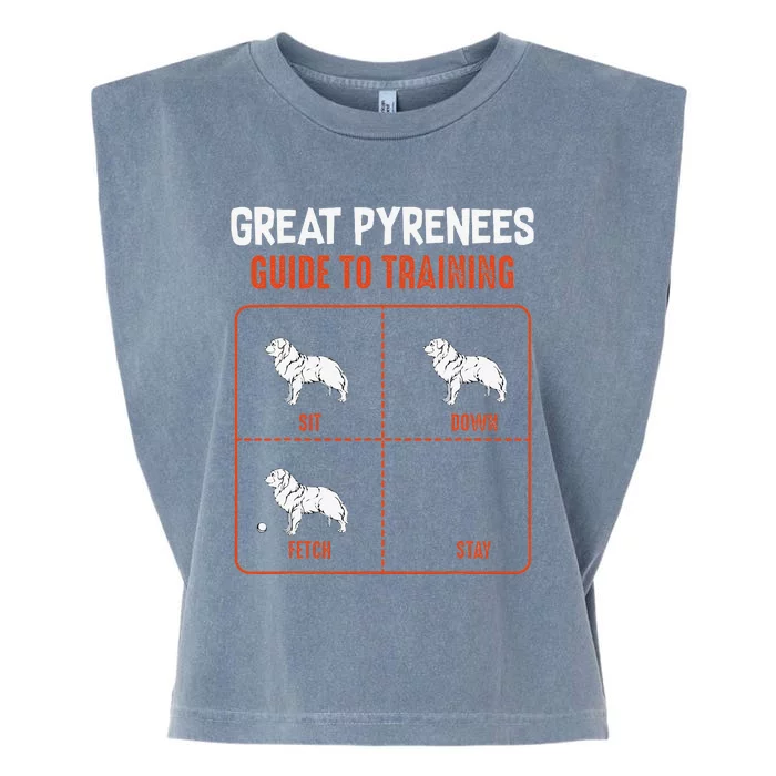 Great Pyrenees Guide To Training Funny Dog Pet Lover Garment-Dyed Women's Muscle Tee