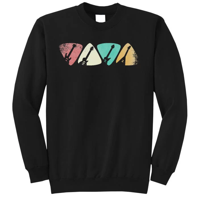 Guitar Pick Gift For Guitarist Retro Vintage Tall Sweatshirt