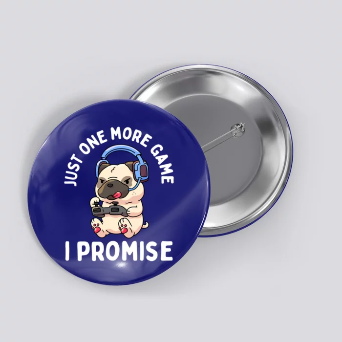 Gaming Pug Gamer Dog Lover Video Game Gift Button