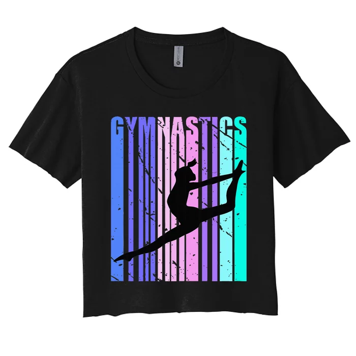 Gymnastics Purple Green Woman Women Gymnast Women's Crop Top Tee