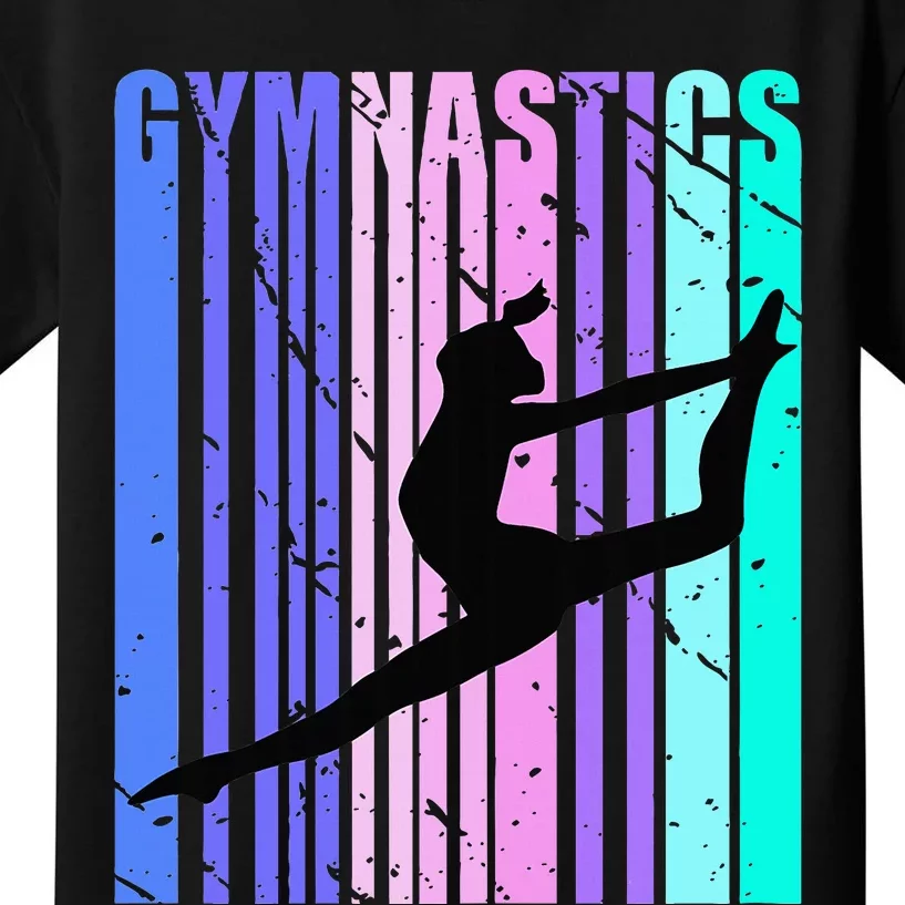 Gymnastics Purple Green Woman Women Gymnast Kids T-Shirt