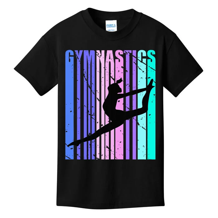 Gymnastics Purple Green Woman Women Gymnast Kids T-Shirt