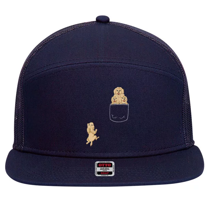 Goldendoodle Pocket 7 Panel Mesh Trucker Snapback Hat